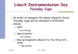 Faraday Cups Specifications LEBT