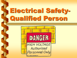 Electrical Safety: Qualified Person