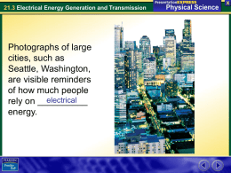 21.3 Electrical Energy Generation and Transmission