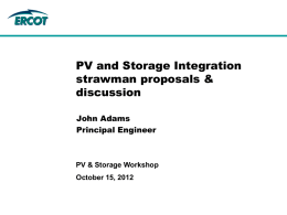 PV Storage proposals discussion