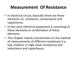 Measurement Of Resistance
