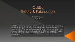 OLEDs * Theory and Fabrication