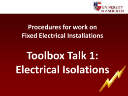 Electrical Isolations (Revision 0)