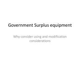 Government Surplus equipment