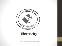 Electricity - School Links Programme