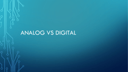 Analog vs digital
