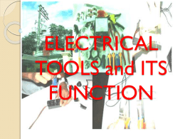 ELECTRICAL TOOLS and ITS FUNCTION