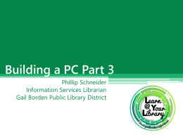 Presentation- Build a PC part 3