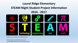 LRES STEAM Night Student Projects Information