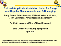 Chirped Amplitude Modulation Ladar for Range and Doppler