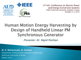 Human Motion Energy Harvesting by Design of Handheld Linear PM