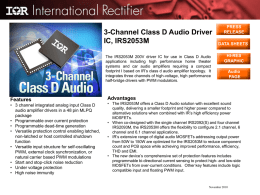 3-Channel Class D Audio Driver IC, IRS2053M