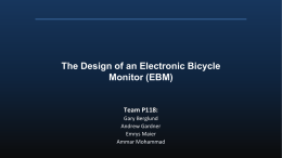 The Design of an Electronic Bicycle Monitor (EBM)