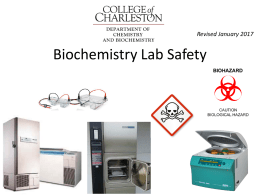 Biochemistry Lab Safety - Department of Chemistry and Biochemistry