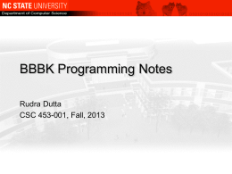BBBK Programming Notes