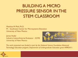 Pressure sensor model activity - Southwest Center for Microsystems