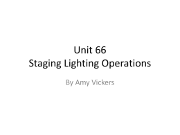 Unit 66 – Stage Lighting