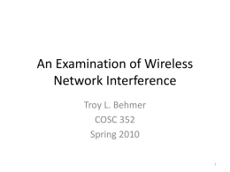 An Examination of Wireless Network Interference