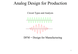 Analog Design for Production