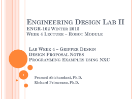 Lecture 3/4 Slides - ROBOT - Drexel College of Engineering