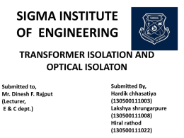 TRANSFORMER ISOLATION AND OPTICAL ISOLATON SIGMA