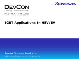 HEV/EV Applications - Renesas e