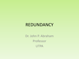 redundancy - UTRGV Faculty Web