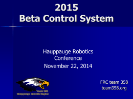 2015 Beta Control System