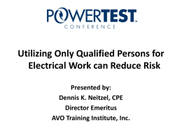 Utilizing Only Qualified Persons for Electrical Work can Reduce Risk