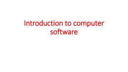 Introduction to computer software