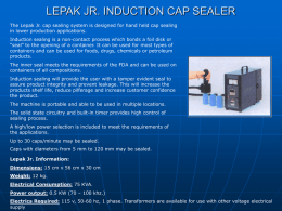LEPAK JR. INDUCTION CAP SEALER