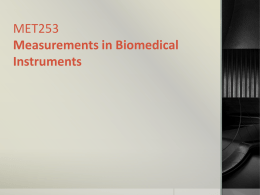 BMT 225 Measurements in Biomedical Instruments
