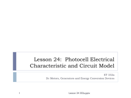 Lesson 24: Photocell Electrical Characteristic and Circuit Model