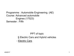 2.9 Electric Cars and Hybrid vehicles