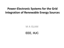 Power-Electronic Systems for the Grid Integration