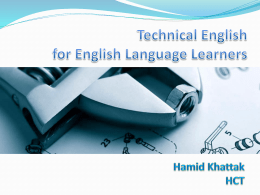 Technical English for English Language Learners