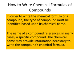 How to Write Chemical Formulas of Compounds