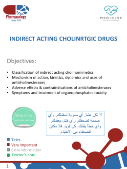 4-Indirect cholinergic acting durgsx2017-01-09 10