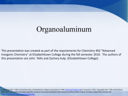 Inorganic Presentation Organoaluminum