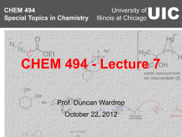 CHEM 494 Lecture 8 - UIC Department of Chemistry