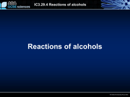 IC3.29.4 Reactions of alcohols