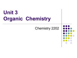 Unit 3 Organic Chemistry - Corner Brook Regional High