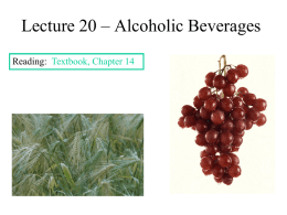 Thursday Lecture – Alcoholic Beverages