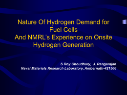Nature Of Hydrogen Demand for Fuel Cells And NMRL’s