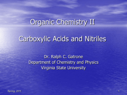 Organic Chemistry II Introduction