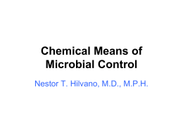 Chemical Means of Microbial Control