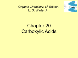 Chapter 20 Carboxylic Acids