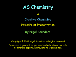 AS Chemistry - Creative Chemistry