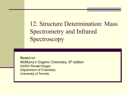 12. Structure Determination: Mass Spectrometry and Infrared