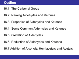 16.6 Reduction of Aldehydes and Ketones